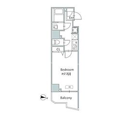 京成押上線 青砥駅 徒歩11分の賃貸マンション 12階1Kの間取り