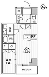 コンフォリア・リヴ千住 11階1LDKの間取り