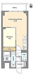 コンフォリア竹ノ塚イースト 7階1LDKの間取り