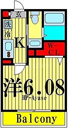 ｒａｐａ堀切菖蒲園 2階1Kの間取り