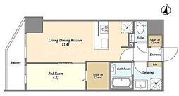 ＨＦ北千住レジデンス 4階1LDKの間取り