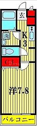 京成本線 お花茶屋駅 徒歩10分の賃貸アパート 2階1Kの間取り