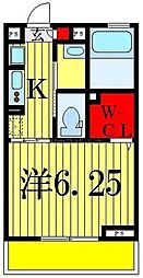 コンフォール高砂 1階1Kの間取り