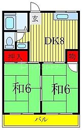 第3大信マンション 2DKの間取図画像
