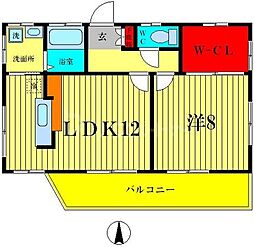 ベリーズガーデン金町 5階1LDKの間取り
