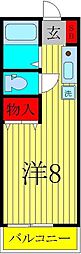 ユリイカ 3階ワンルームの間取り