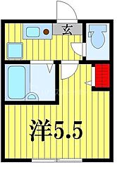 タックフォレスト四ツ木 3階1Kの間取り