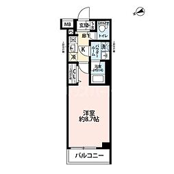 アルコバレーノお花茶屋 1階1Kの間取り