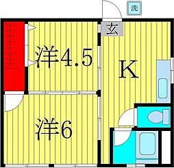 多川ビル 2Kの間取図画像