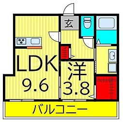 MER五番館 1LDKの間取図画像