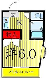 ラフォーレ21 1Kの間取図画像