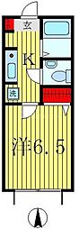 エスポワール 1Kの間取図画像