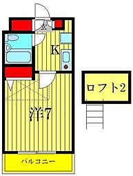 日神パレステージ亀有 1Kの間取図画像
