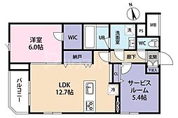 SPコート興野 1SLDKの間取図画像