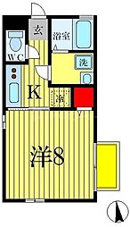 コーポメルシィ 1Kの間取図画像