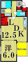 リベルテ 1LDKの間取図画像