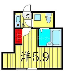 クレスト立石 1Kの間取図画像
