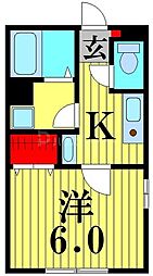 NewZest 1Kの間取図画像