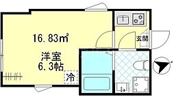 グランツ堀切 1Kの間取図画像