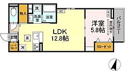 セレスティア西亀有 1LDKの間取図画像