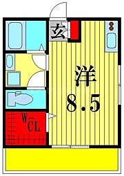 リーベン ワンルームの間取図画像