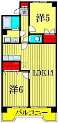 グリーンキャッスル 2LDKの間取図画像