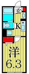 リーリオ堀切 1Kの間取図画像