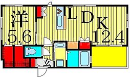 MAISONHATSUNE 1LDKの間取図画像