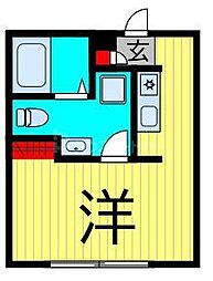 フィオーネ柴又 ワンルームの間取図画像