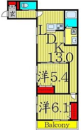 (仮称)足立区中央本町3丁目新築 2LDKの間取図画像