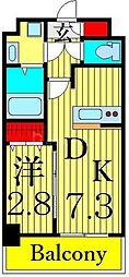 ドゥーエ青砥 1DKの間取図画像