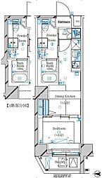 ガリシア北綾瀬II 1DKの間取図画像