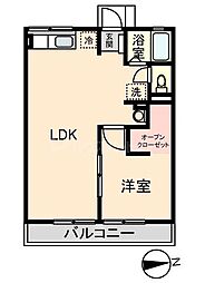 シティハイムジュアン 1LDKの間取図画像