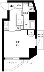 オーガスタレジデンス北綾瀬 1Kの間取図画像