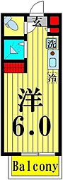 Glanz綾瀬 ワンルームの間取図画像
