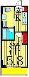 SPコート四ツ木 1Kの間取図画像