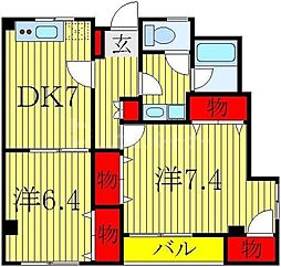 マルメラータ 2DKの間取図画像