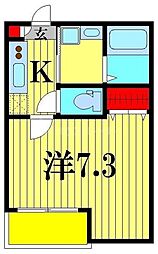 グローベルメゾン綾瀬 1Kの間取図画像