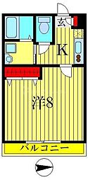 アステルコート 1Kの間取図画像