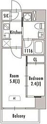 GRAN PASEO亀有 2Kの間取図画像
