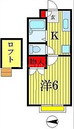 サンパレスオノ 1Kの間取図画像