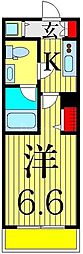 ラドゥセールお花茶屋2 1Kの間取図画像