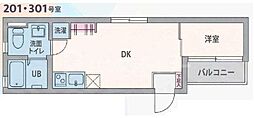 node126 1DKの間取図画像