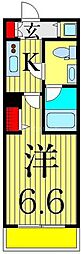 ラドゥセールお花茶屋2 1Kの間取図画像