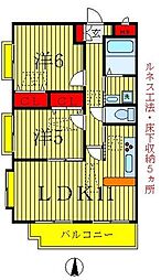 ルネシェスタ 2LDKの間取図画像