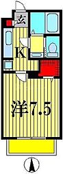 ラ・シーム 1Kの間取図画像
