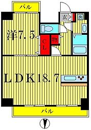 レインボーヒルズ 1LDKの間取図画像