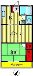 ハイツフジケン 2Kの間取図画像