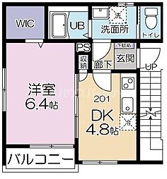 グランシャレー新宿 1DKの間取図画像
