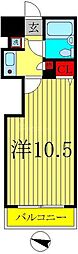 グリーンプラザ西亀有 1Kの間取図画像